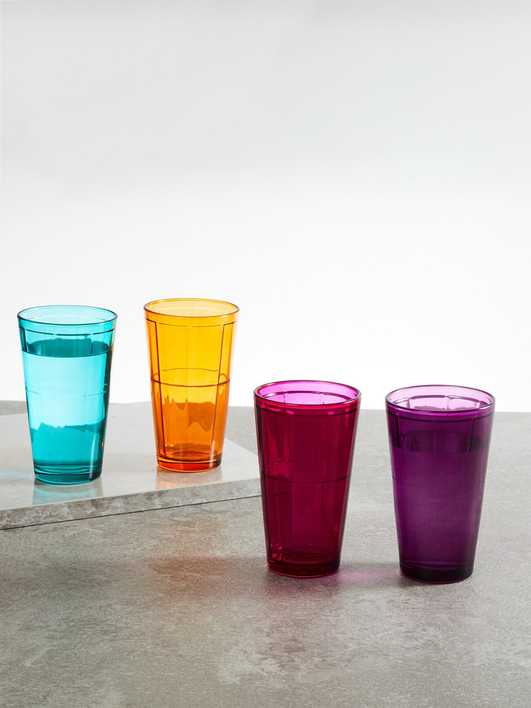 

Home Centre Set Of 4 Carley Round Cooler Glasses 465 ml each, Multi