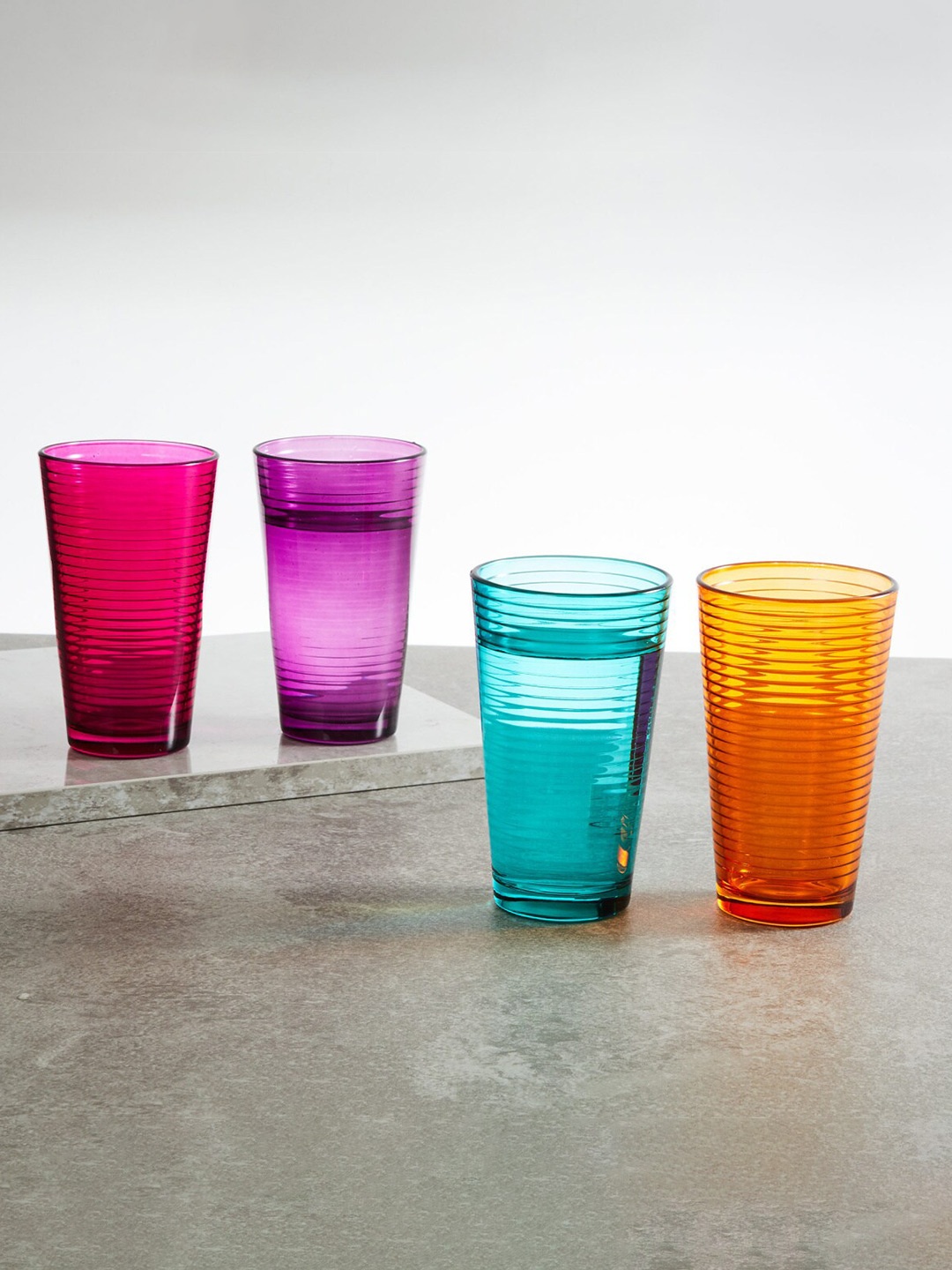 

Home Centre 4-Pieces Carley Round Cooler Glasses, Pink