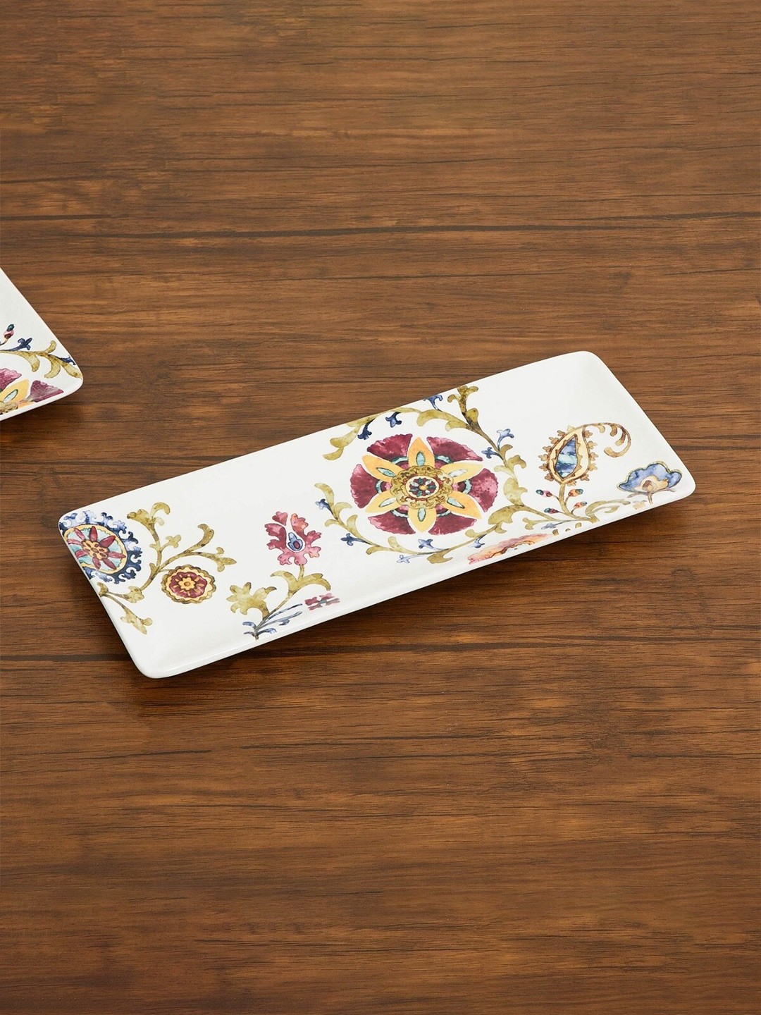 

Home Centre Multicolour Alora-Fiore Floral Print Rectangular Platter Tray, Multi