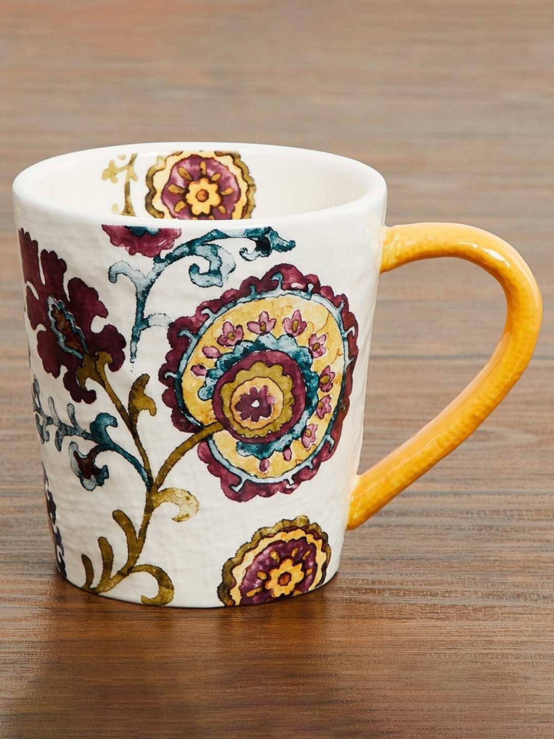 

Home Centre White Floral Printed 1 Ceramic Alora-Fiore Matte Cup