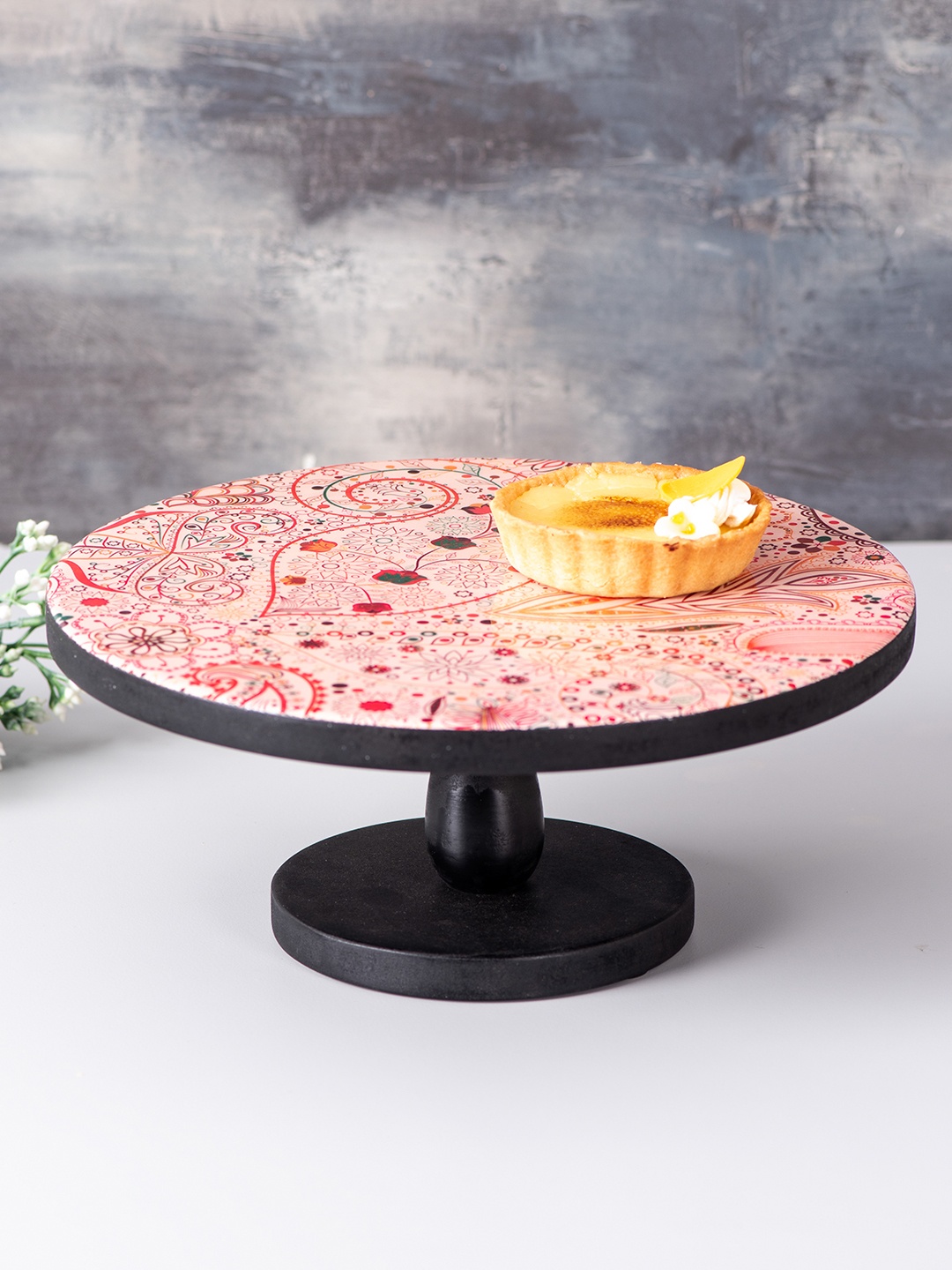 

nestroots Pink & Black Printed Cake Stand
