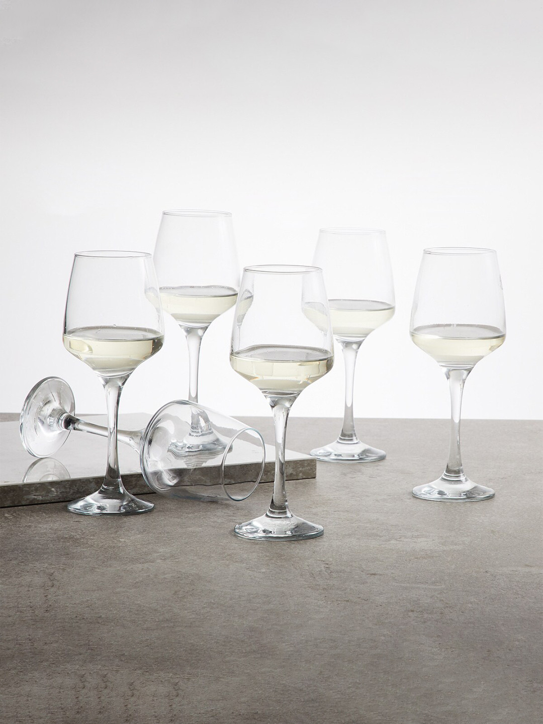 

Home Centre Set of 6 Transparent Wine Glasses 330 ml each