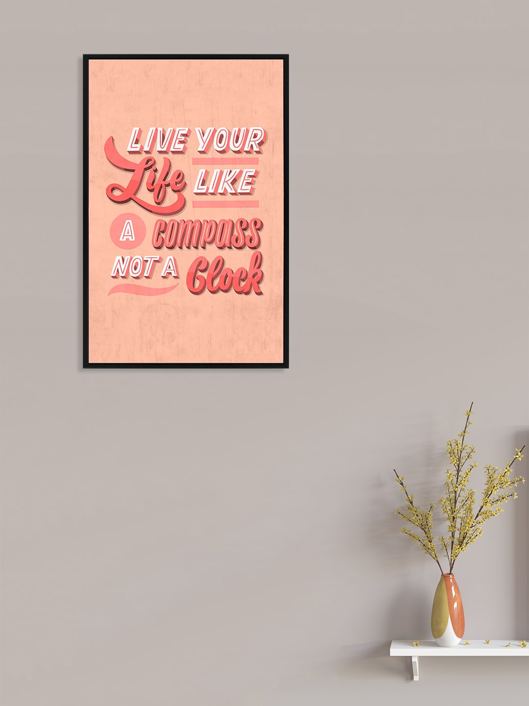 

nest ART Peach-Coloured & White Paper Plane Print Quotes Framed Wall Art