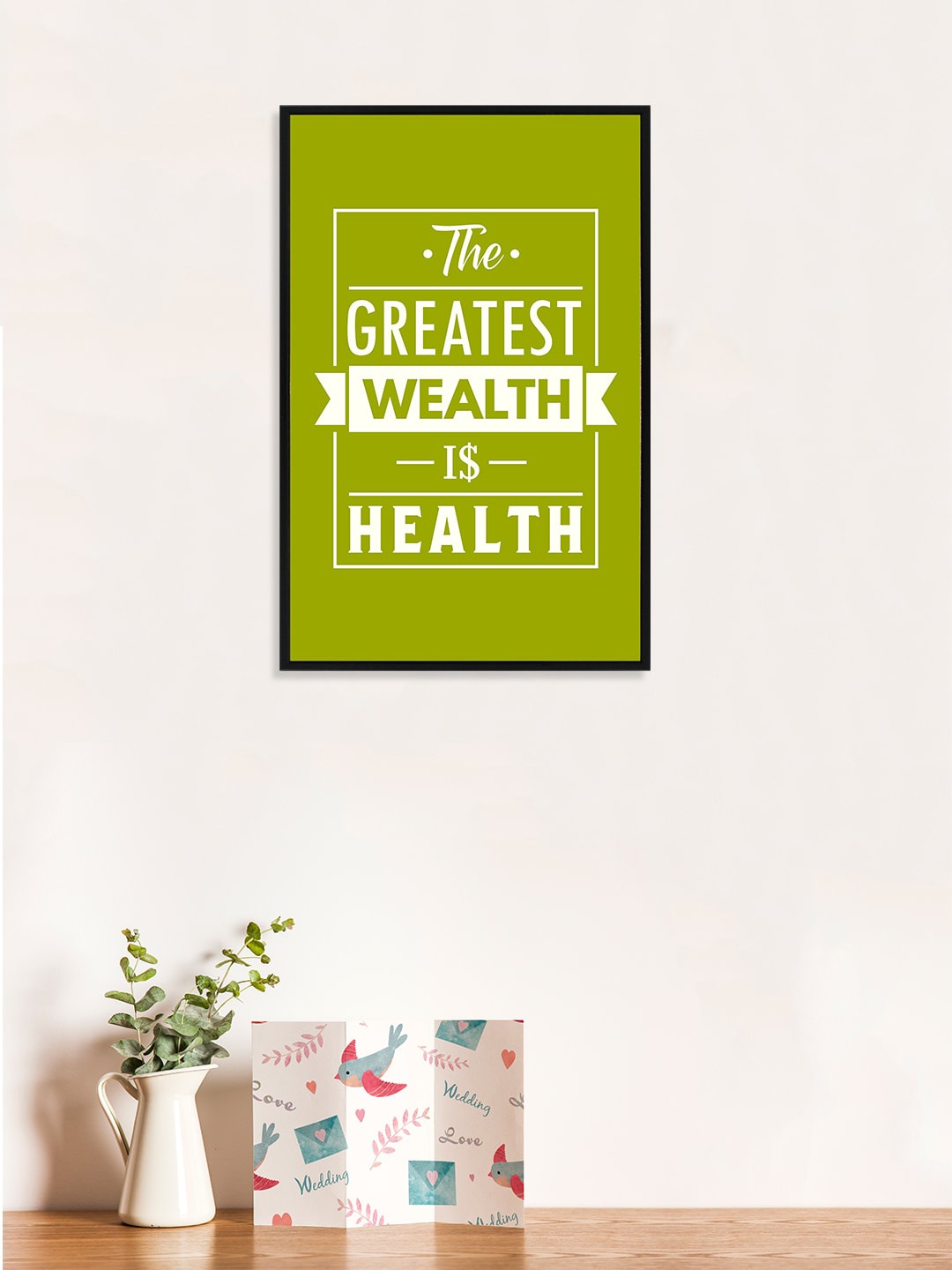 

nest ART Green & White Motivational Thoughts Printed Framed Poster Wall Art