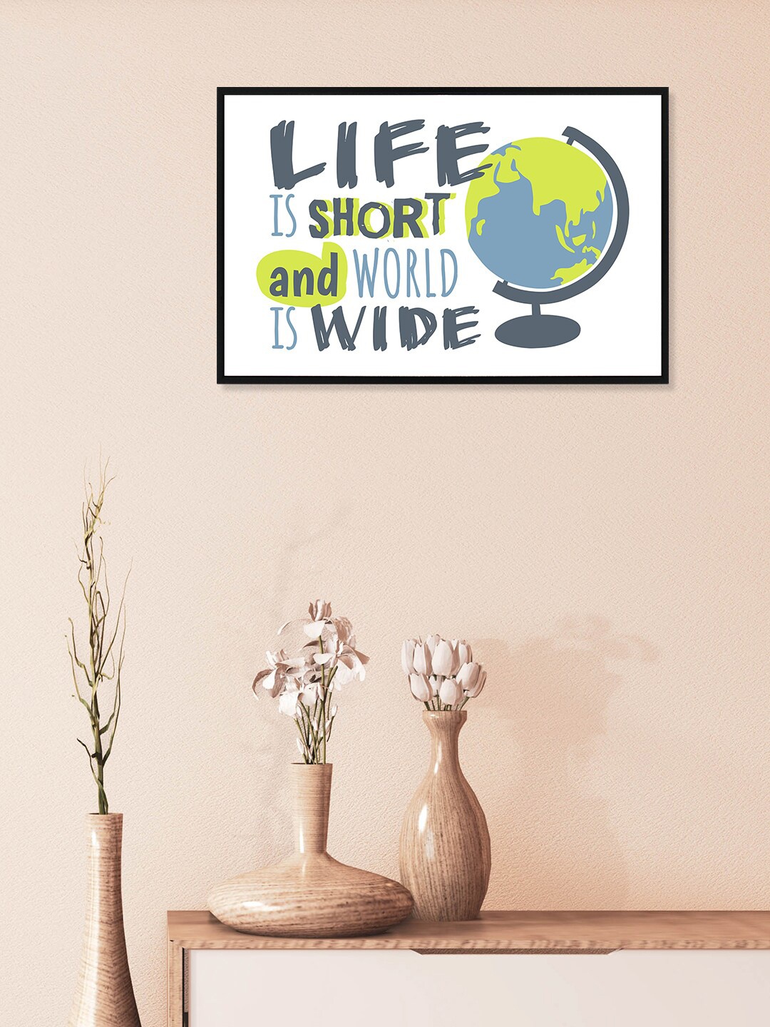 

nest ART White & Green Motivational Thoughts Printed Framed Wall Art
