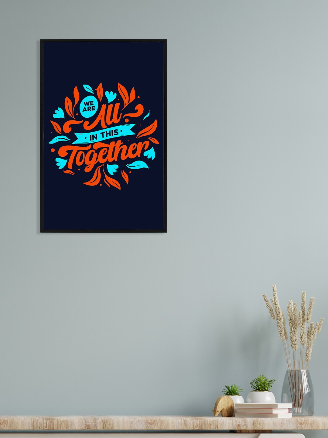 

nest ART Navy Blue & Orange Paper Plane Print Quotes Framed Wall Art
