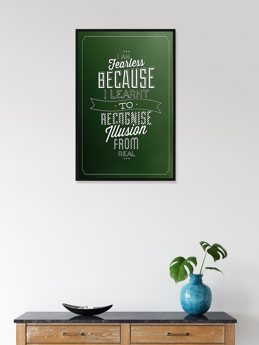 nest ART Green & White Paper Plane Print Quotes Framed Wall Art