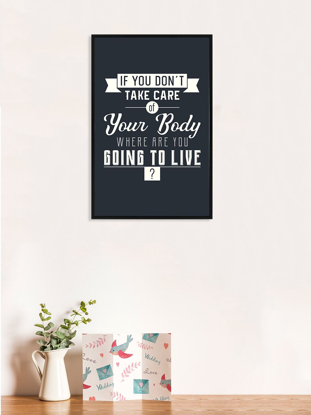 

nest ART Navy Blue & White Paper Plane Print Quotes Synthetic Framed Wall Art