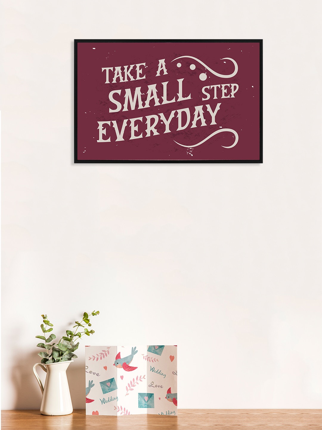 

nest ART Maroon & Off White Motivational Thoughts Printed Framed Wall Art