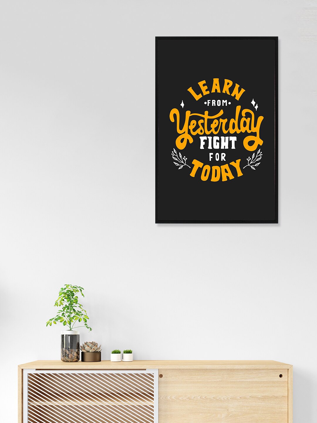 

nest ART Black & Mustard-Yellow Motivational Thoughts Printed Framed Wall Art