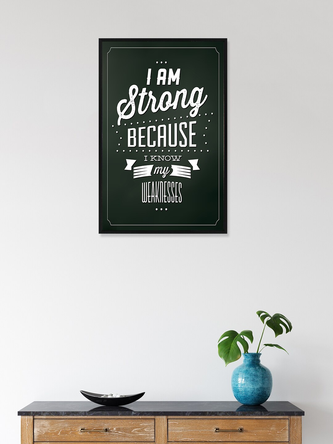 

nest ART Green & White Motivational Thoughts Printed Framed Wall Art