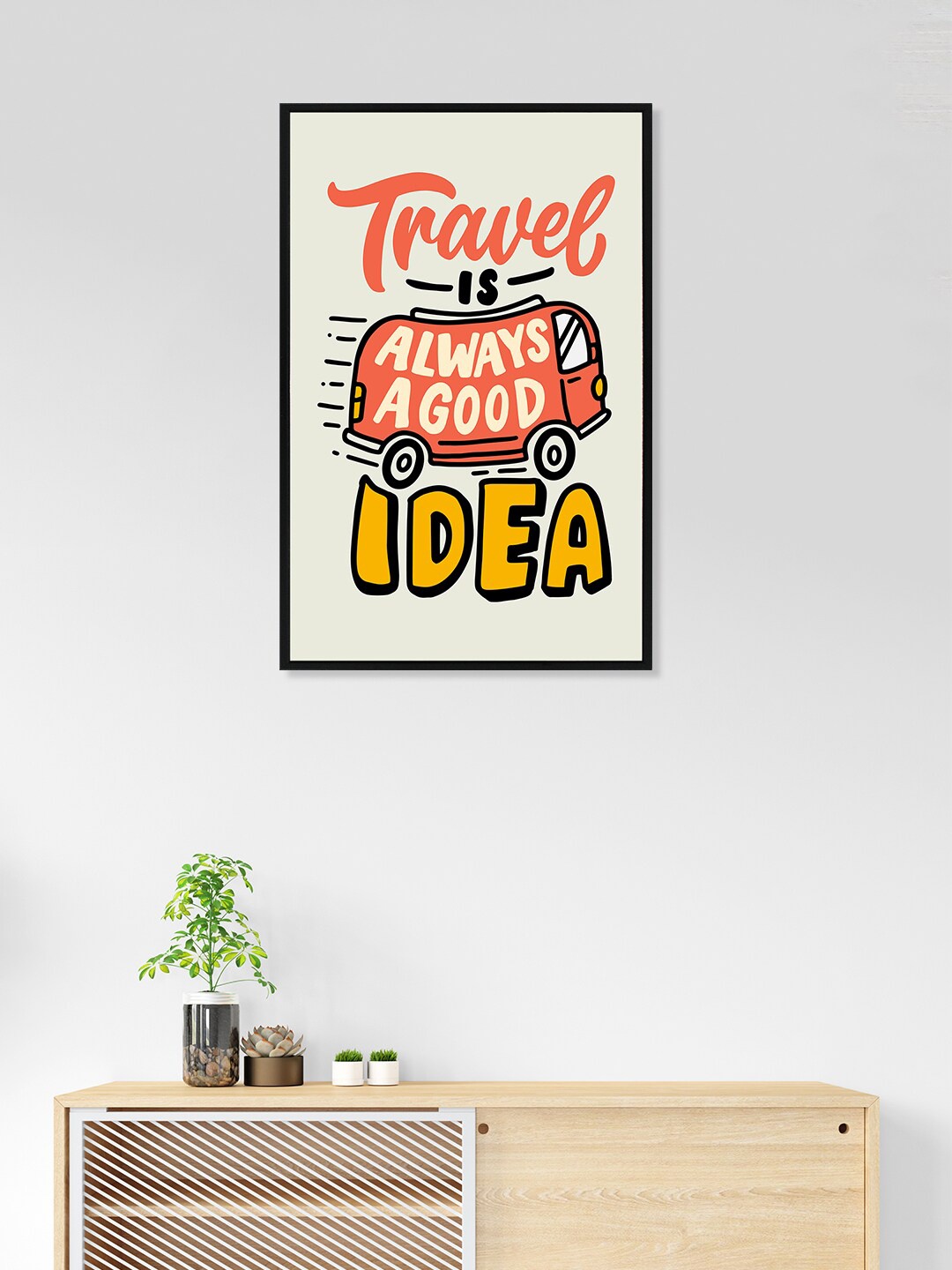 

nest ART White & Orange Paper Plane Print Quotes Framed Wall Art