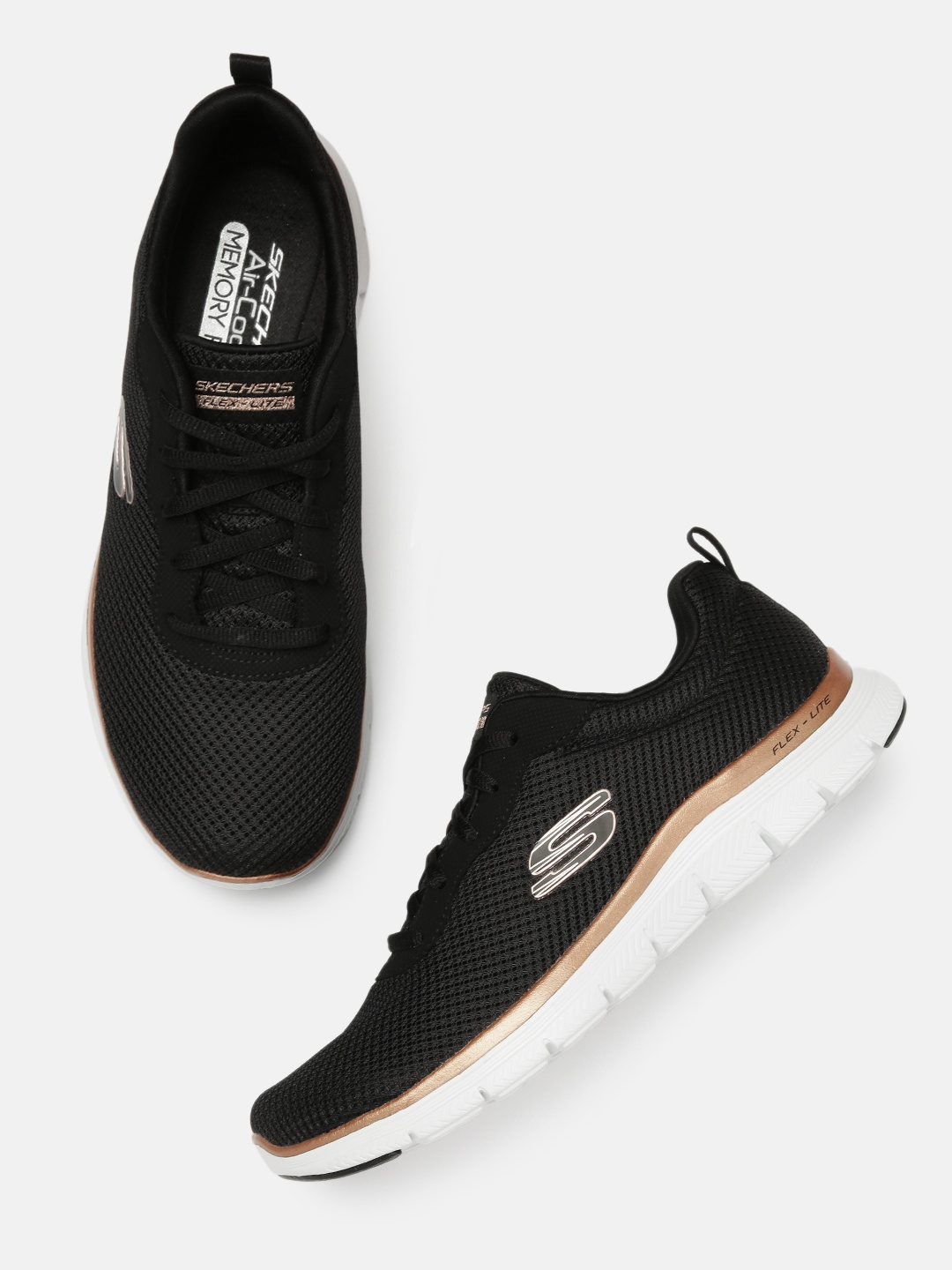 

Skechers Women Black Flex Appeal 4.0- Brilliant Vie Woven Design Sneakers