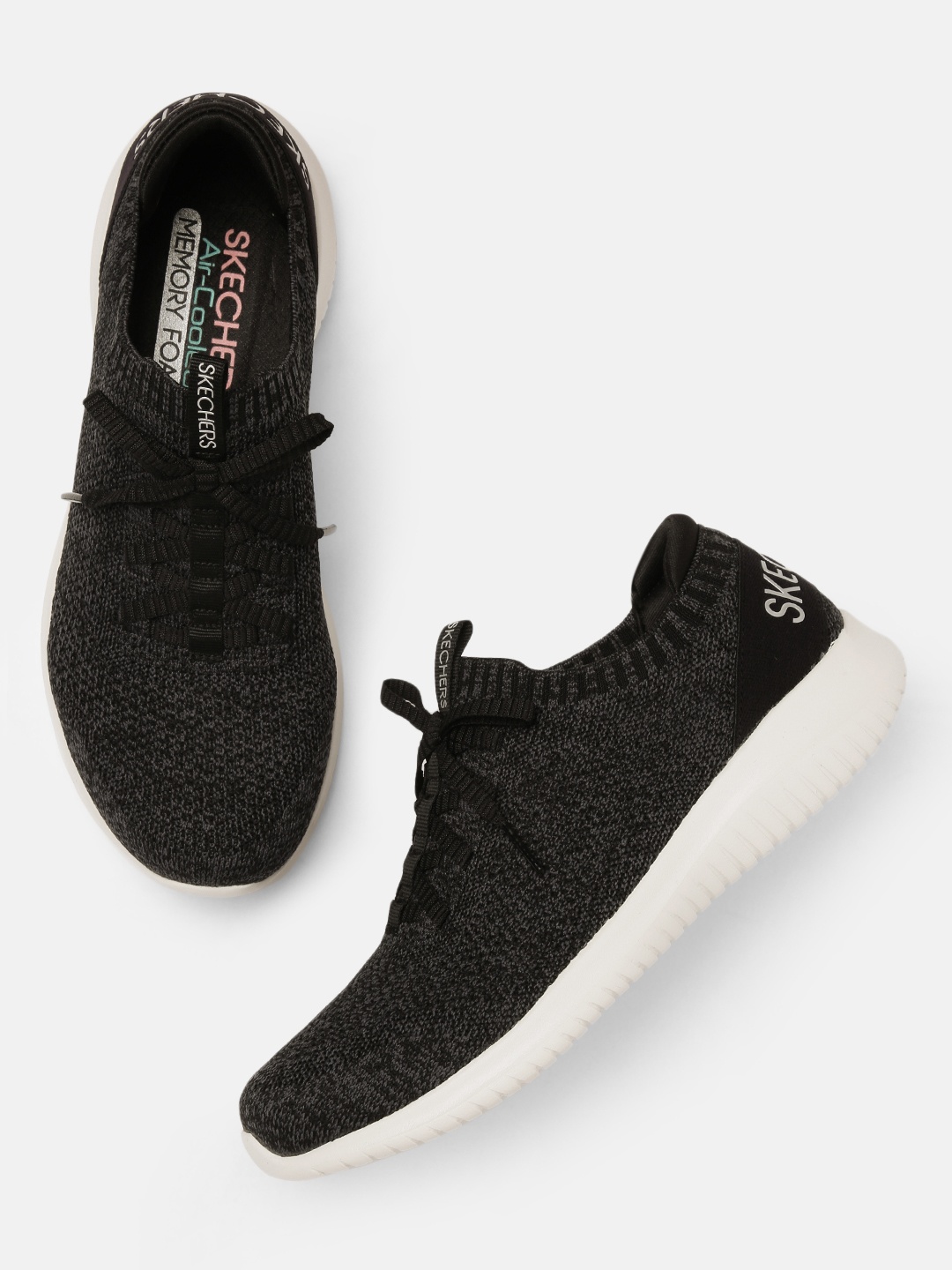 

Skechers Women Black ULTRA FLEX - RAPID ATTENTION Woven Design Sneakers