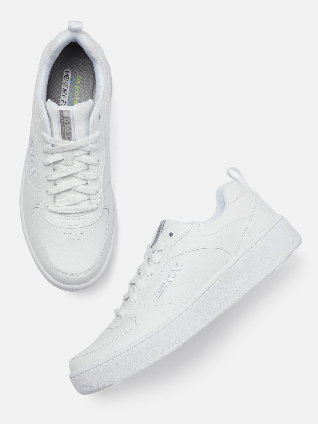 

Skechers Men White SPORT COURT 92 Leather Sneakers