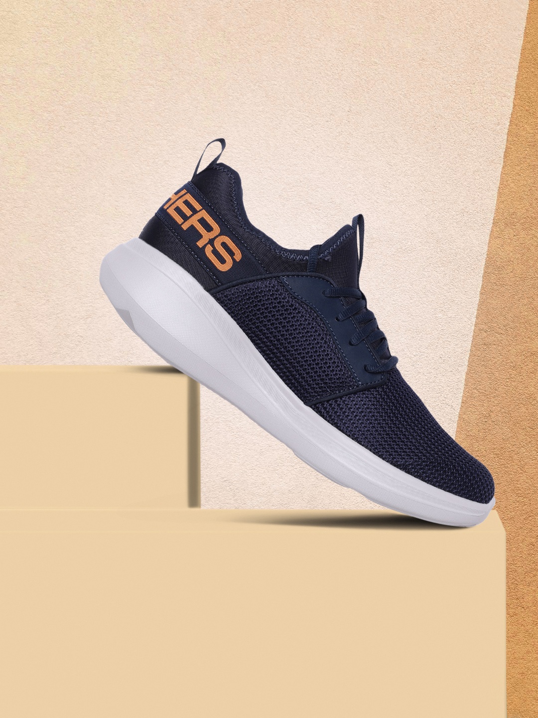 

Skechers Men Navy Blue Go Run Fast-Valor Goga Mat Running Shoes