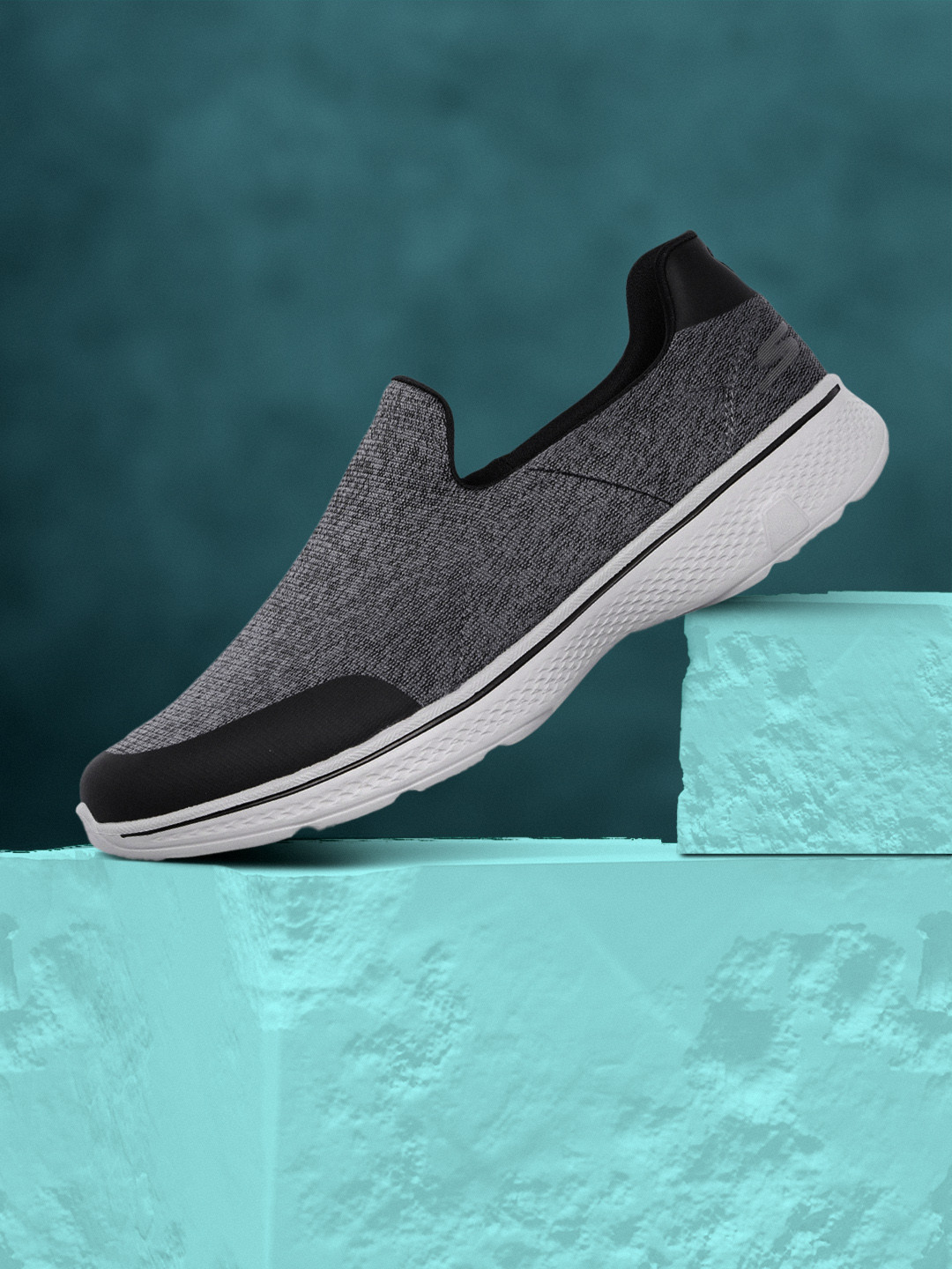 

Skechers Men Grey Mesh GO WALK 4- TIDAL Non-Marking Shoes