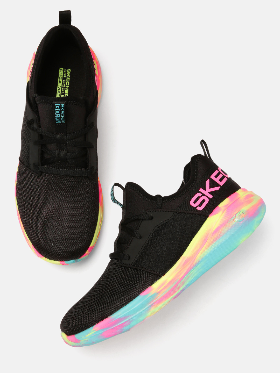 

Skechers Women Black GO RUN FAST - MONTAGE Goga Mat Running Shoes
