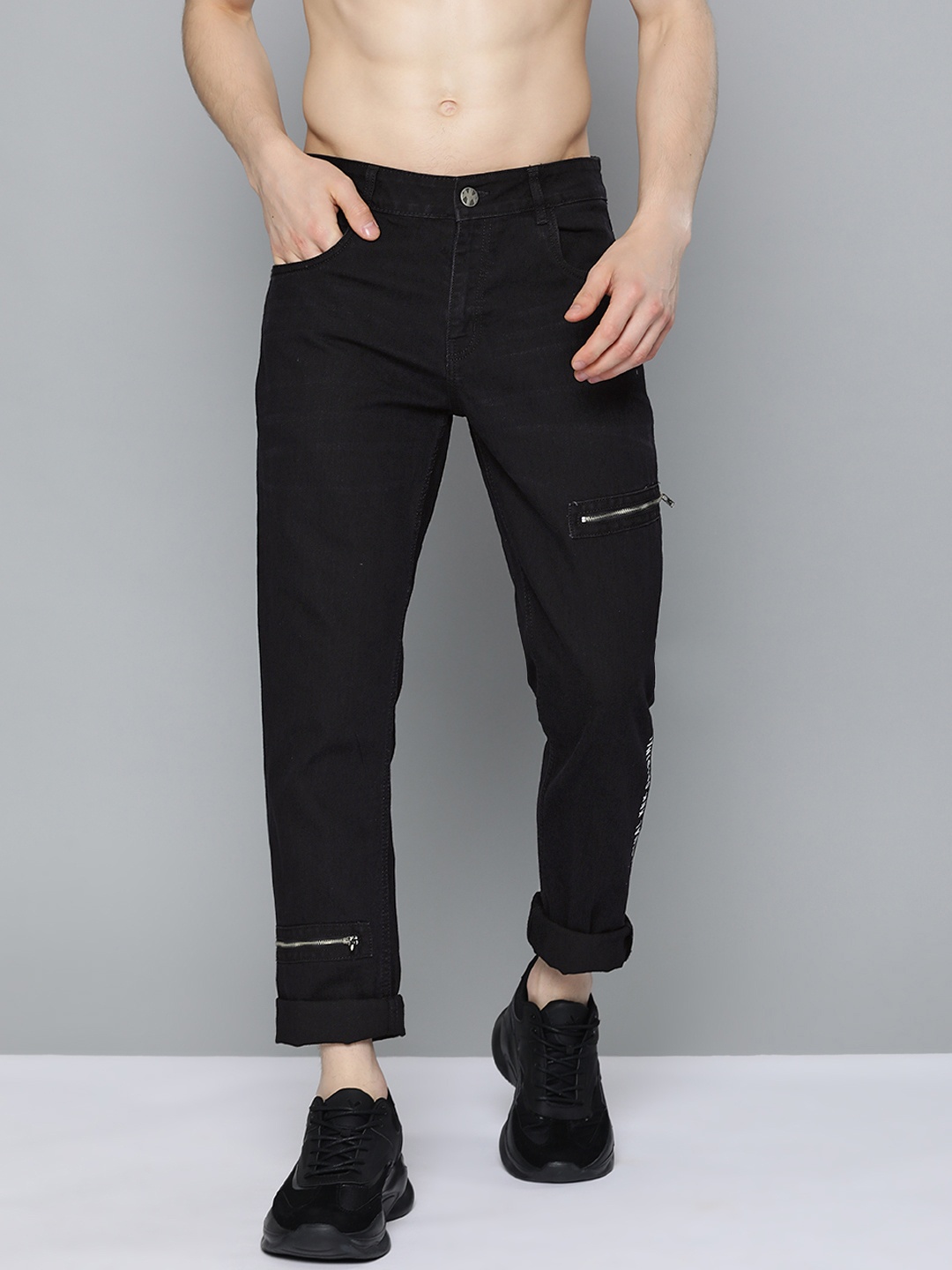 

Kook N Keech Men Black Slim Fit Embellished Stretchable Jeans