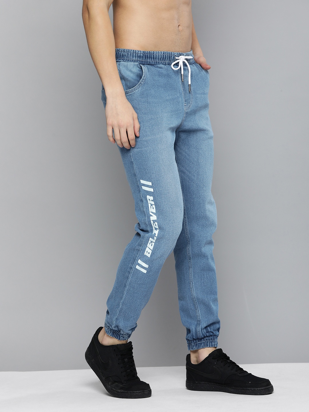 

Kook N Keech Men Blue Heavy Fade Stretchable Joggers Jeans