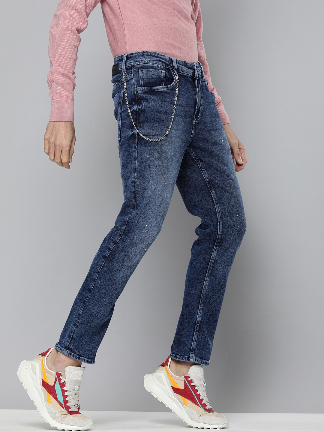 

Kook N Keech Men Blue Light Fade Mid-Rise Stretchable Cropped Jeans