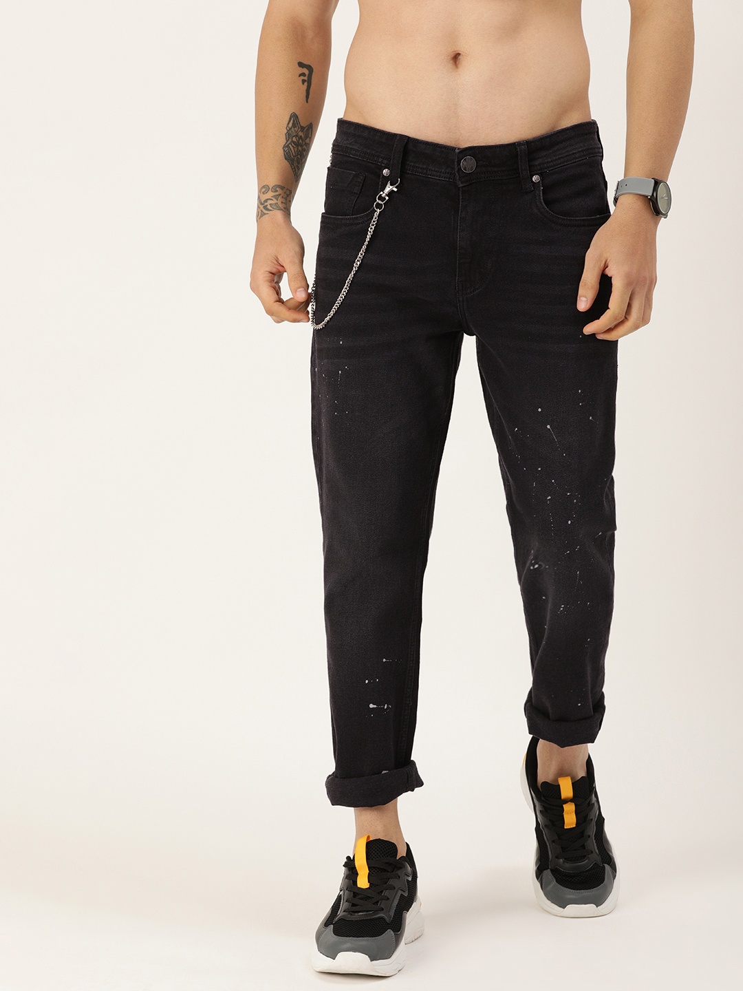 

Kook N Keech Men Black Slim Fit Light Fade Printed Stretchable Jeans