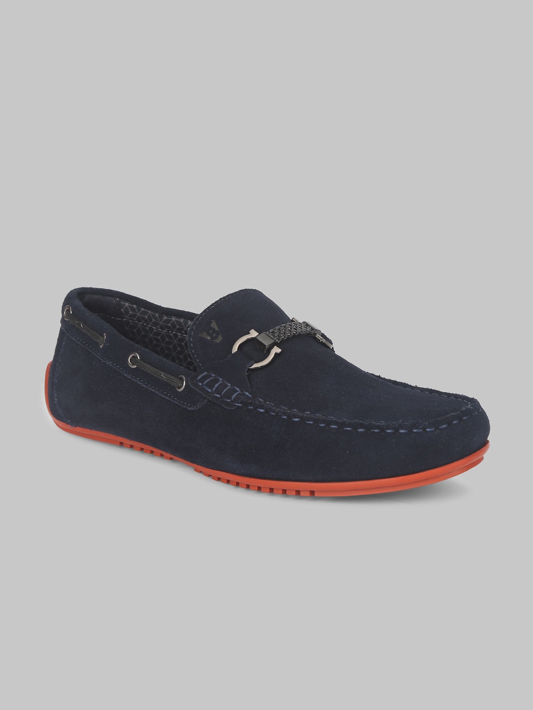 

V8 by Ruosh Men Navy Blue Leather Boat Shoes