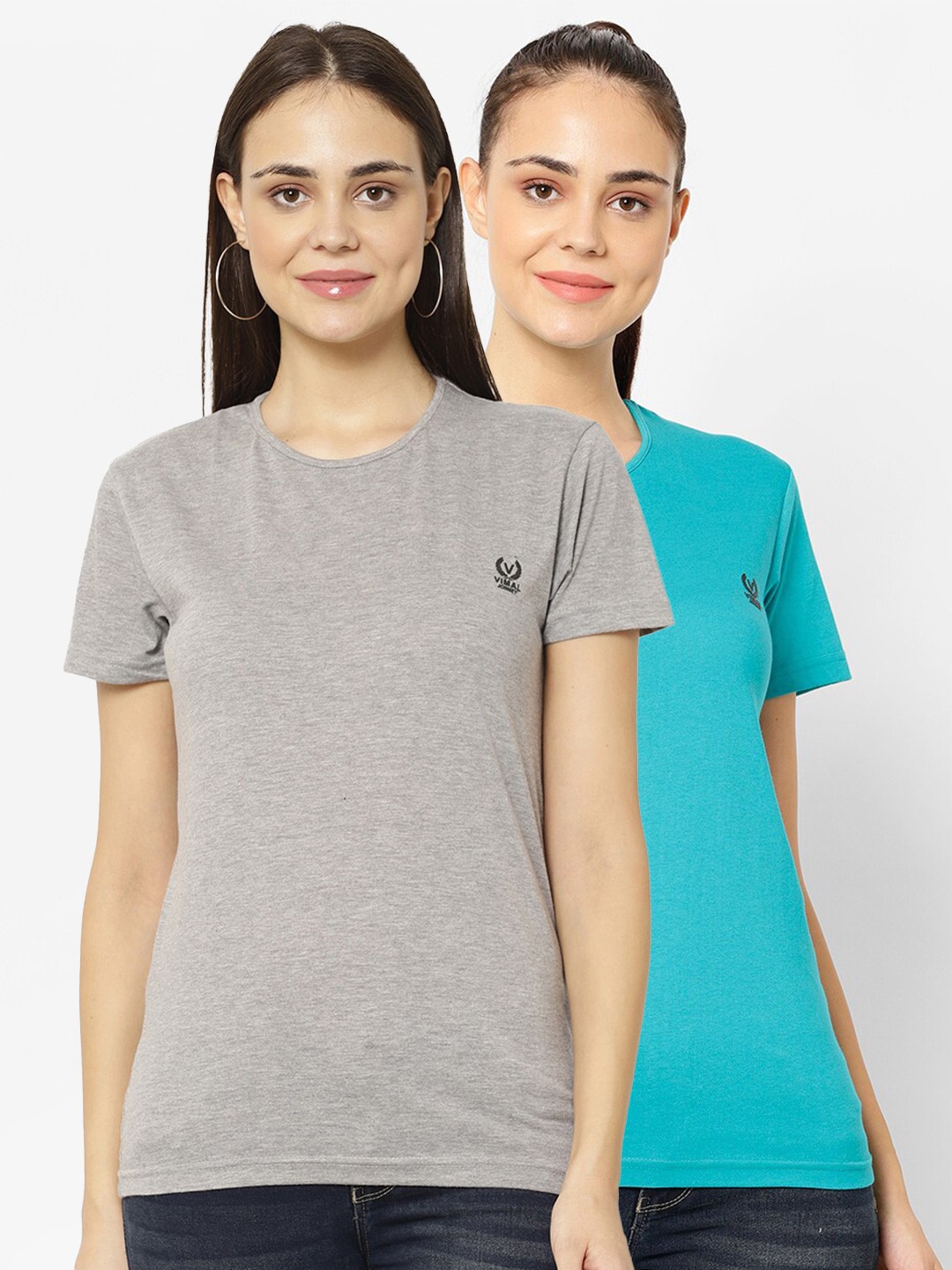

MACK JONNEY Women Pack Of 2 T-shirts, Grey