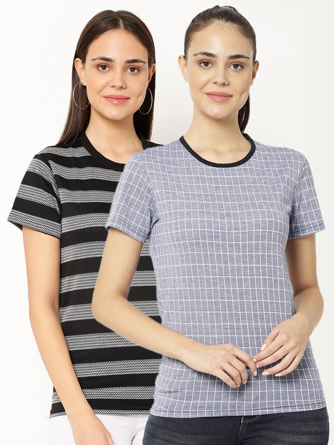 

VIMAL JONNEY Women Pack Of 2 T-shirts, Blue