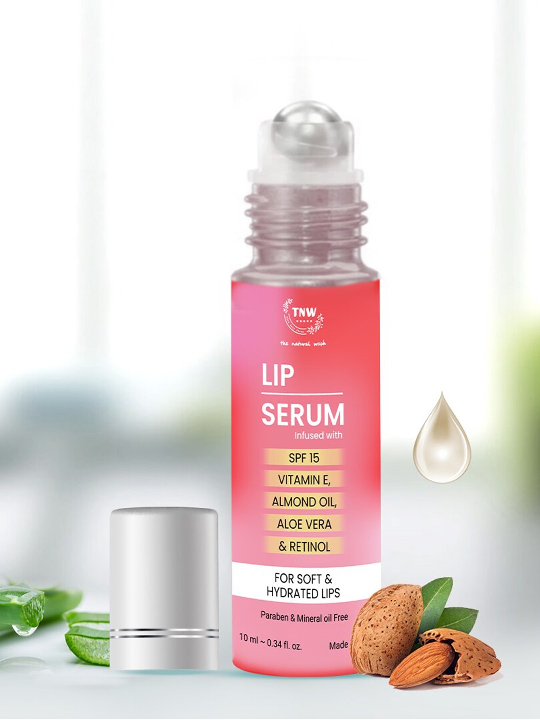 

TNW the natural wash Lip Serum for Soft & Supple Lips & Enhances the Natural Color 10 ml, Pink