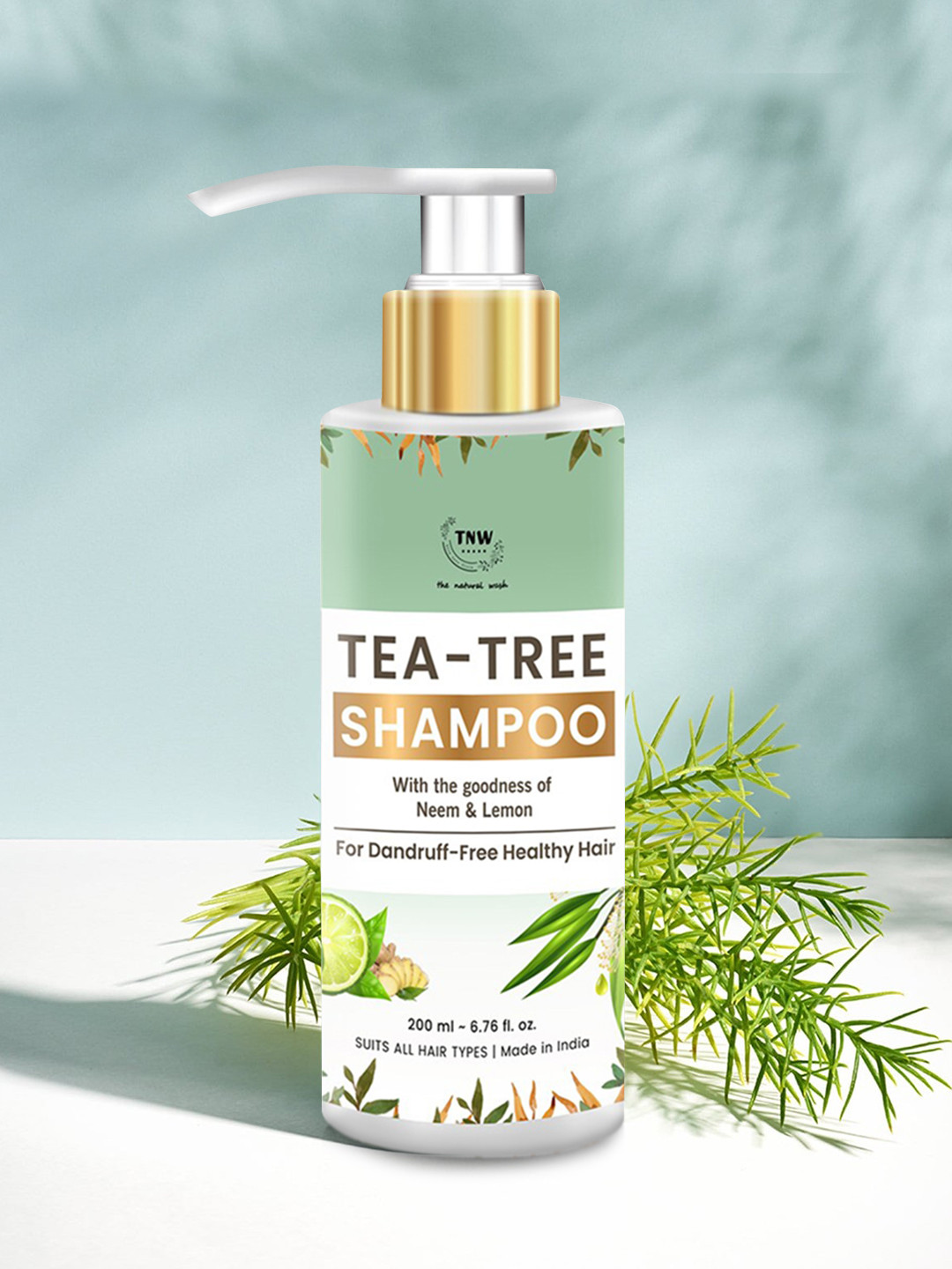 

TNW the natural wash Tea Tree Anti-Dandruff Shampoo for Removing White Flakes - 200 ml, Green