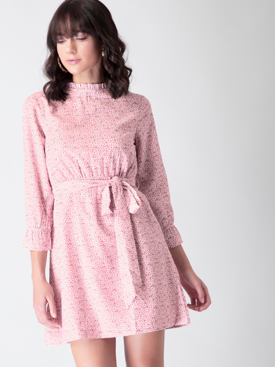 

FabAlley Women Pink Floral Georgette Dress
