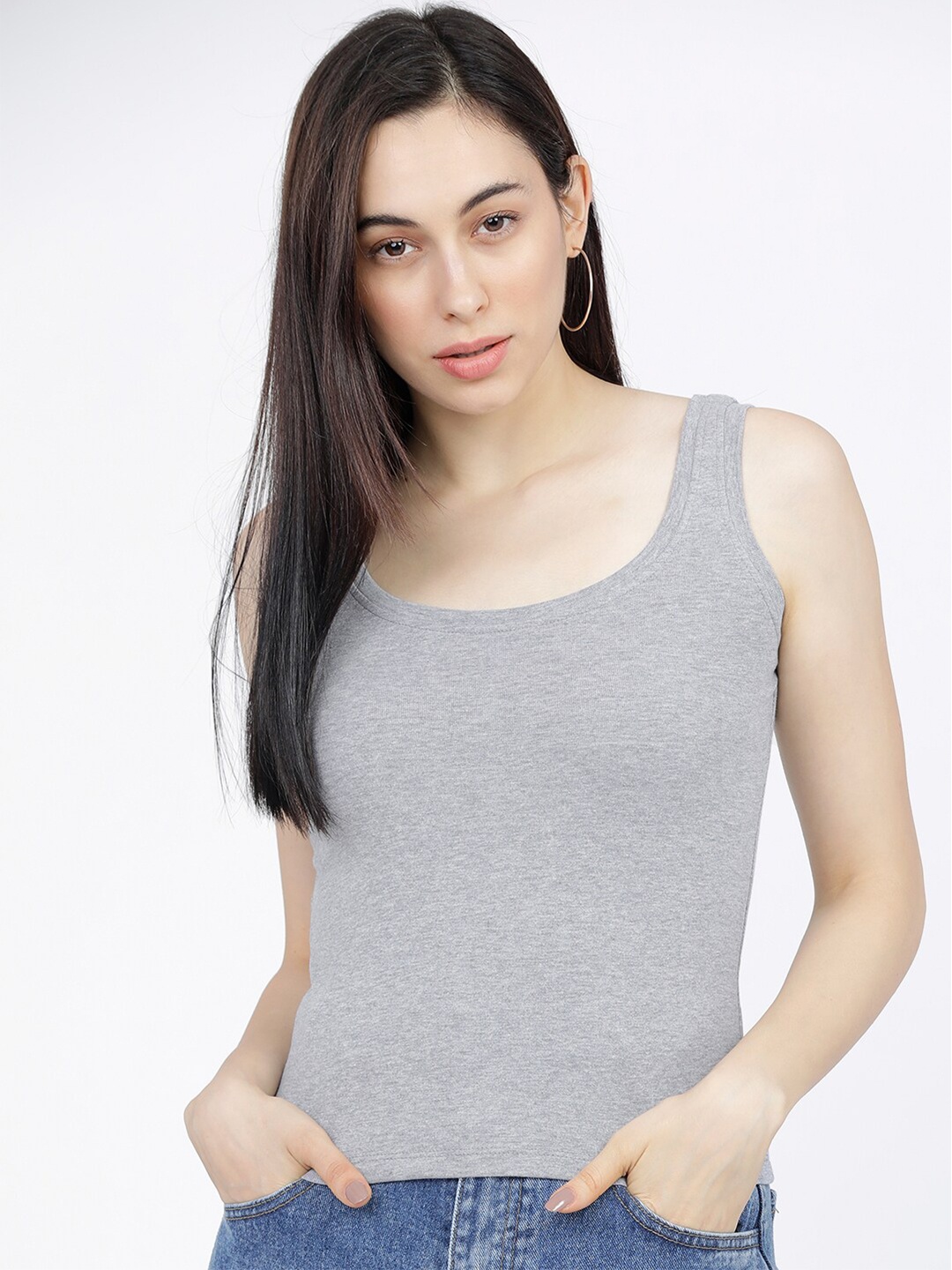 

Tokyo Talkies Women Grey Tank Top