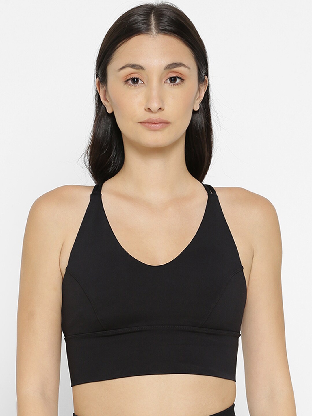 

FOREVER 21 Black Low Impact - Caged Sports Bra- Full Coverage 42665705