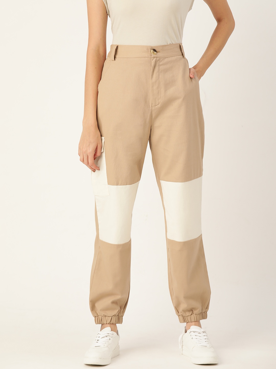 

Off Label Women Beige Colourblocked Joggers