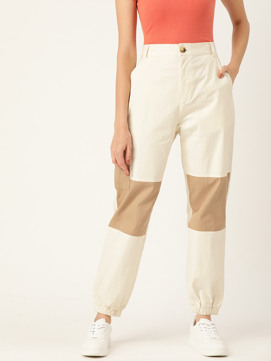 

Off Label Women White Colourblocked Joggers