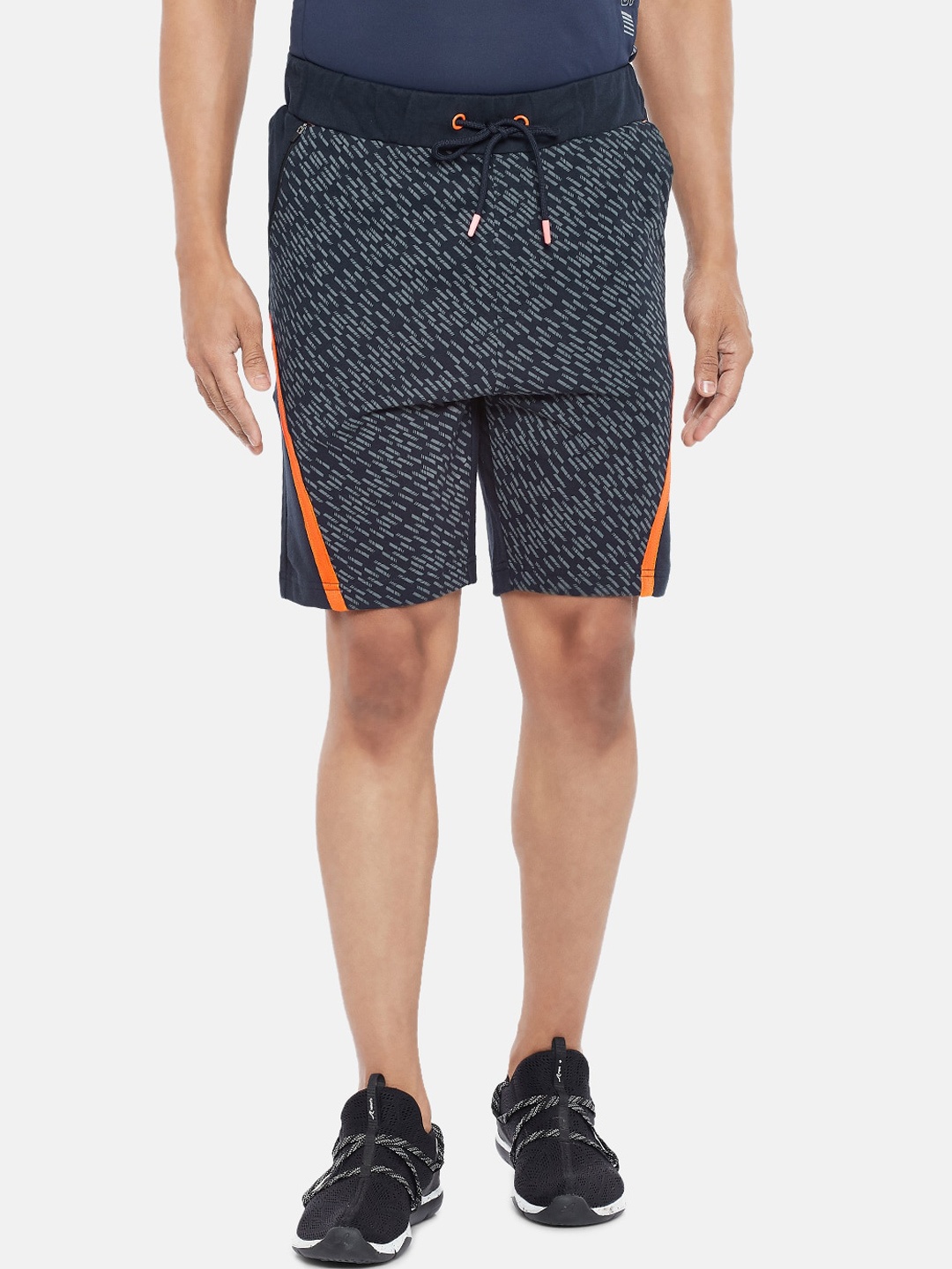 

Ajile by Pantaloons Men Navy Blue Printed Slim Fit Mid-Rise Regular Shorts