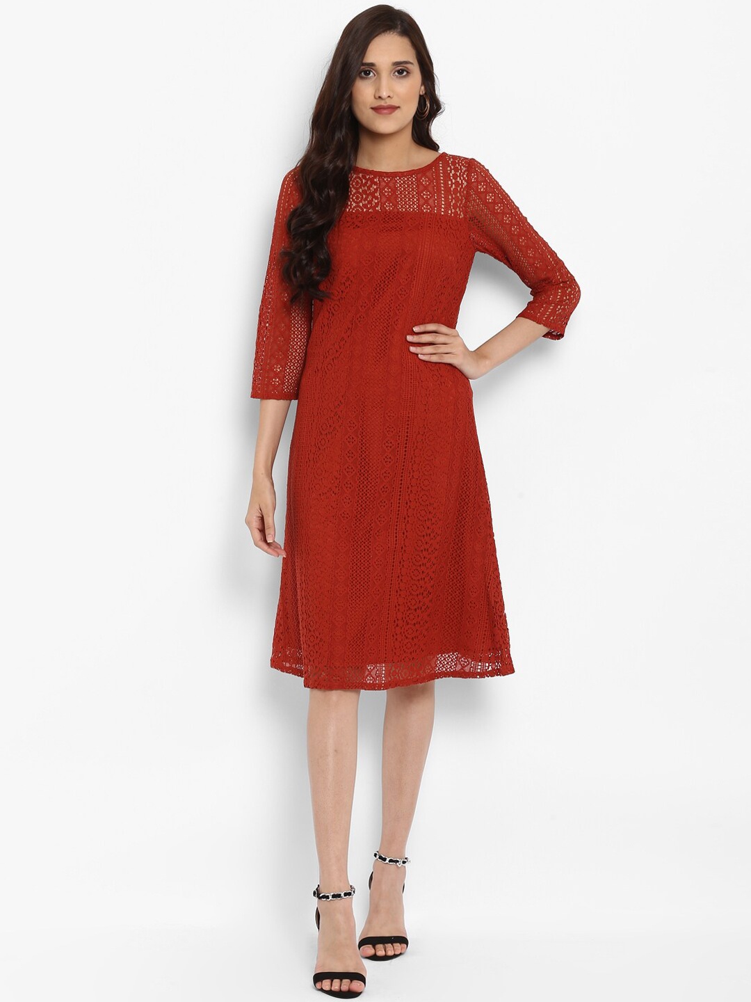 

Aditi Wasan Red Lace Dress