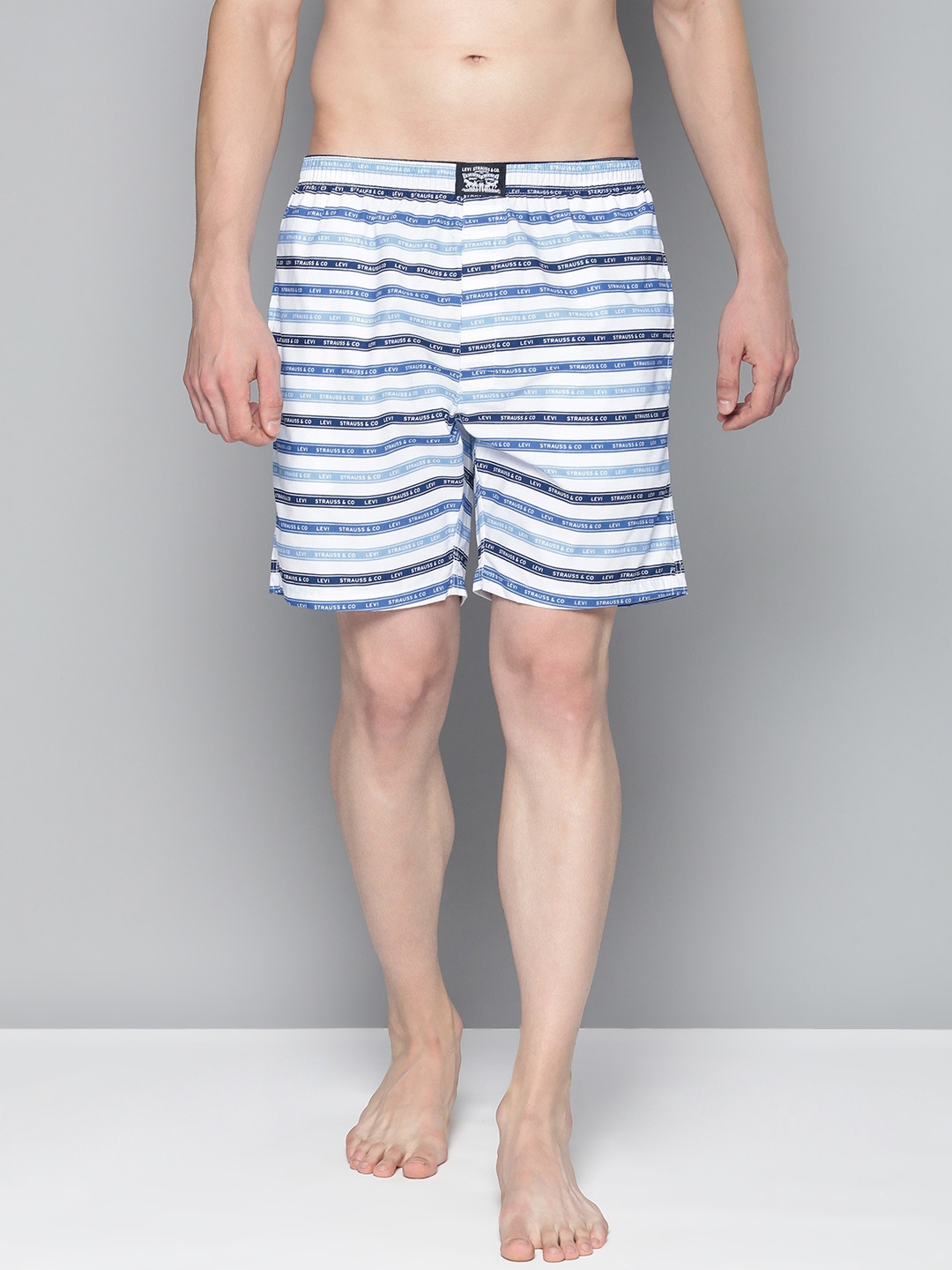 

Levis Men Blue And White Striped Boxers #023-BOXER SHORTS-LBL STRP/WHT-P1