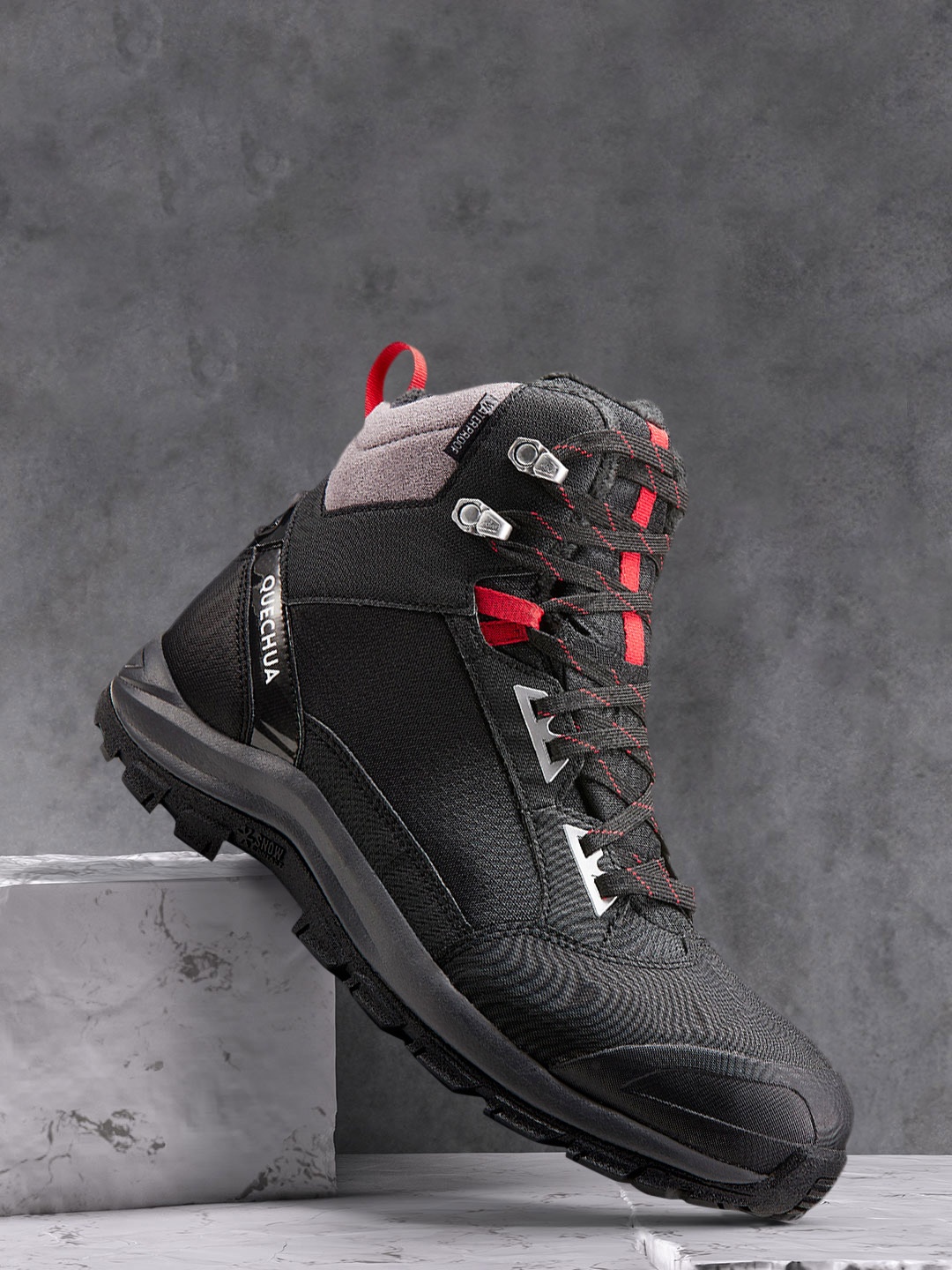

Quechua By Decathlon Men Black High-Top Trekking Shoes