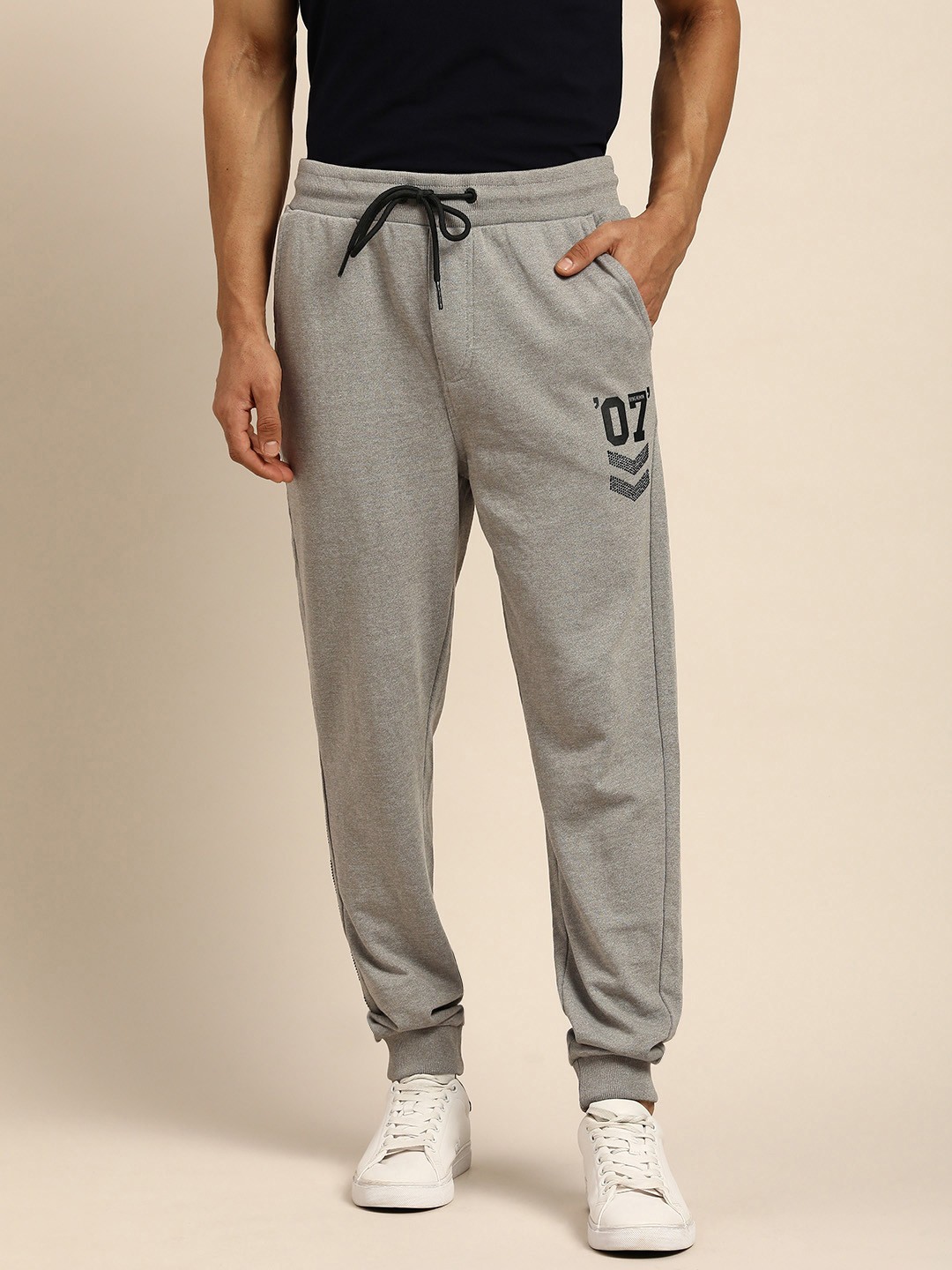 

Being Human Men Grey Solid Joggers