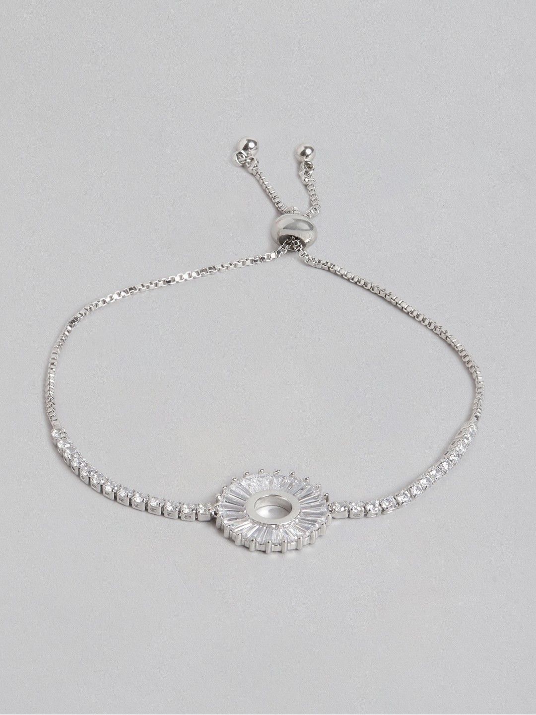 

Blueberry Women Silver-Plated Stone-Studded Bracelet