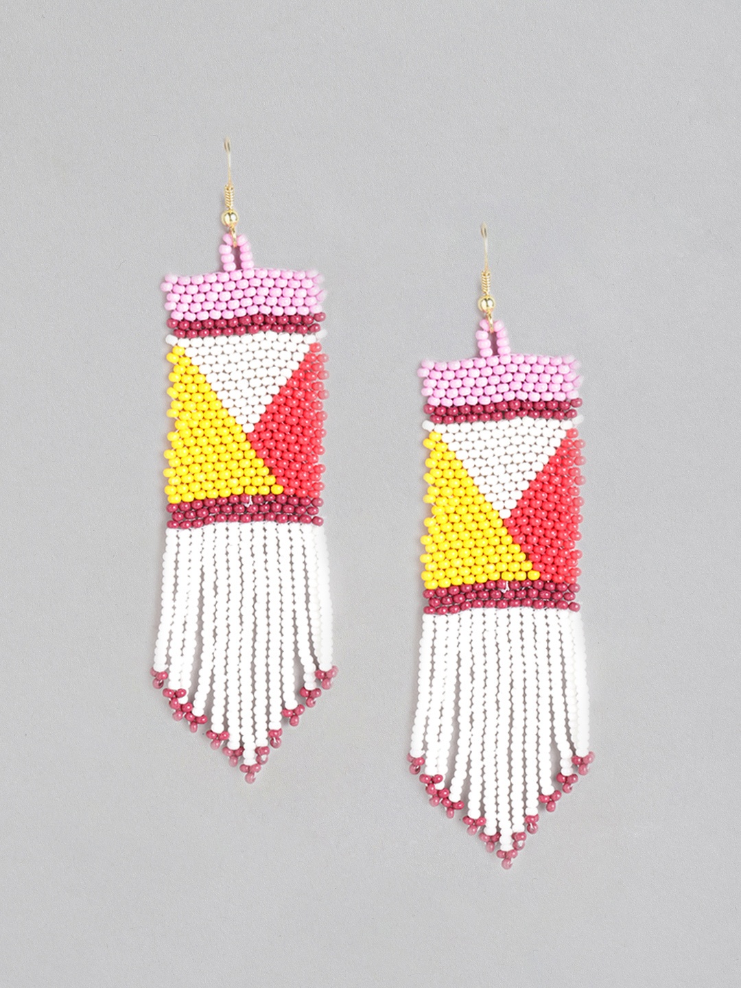 

Blueberry Multicoloured Gold-Plated Beaded Handcrafted Contemporary Drop Earrings, Multi