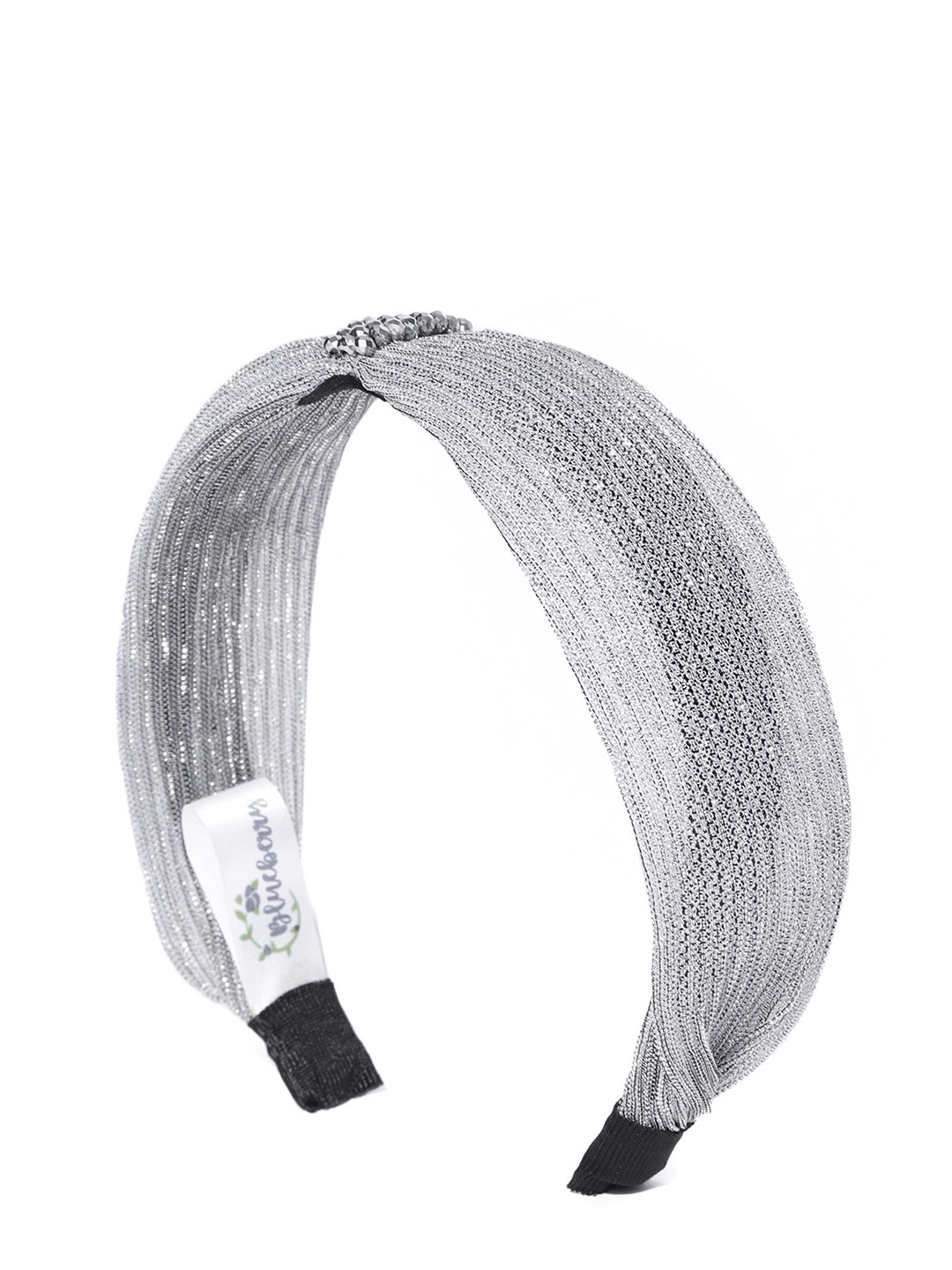 

Blueberry Women Grey Shimmer Net Hairband with Beaded Detail
