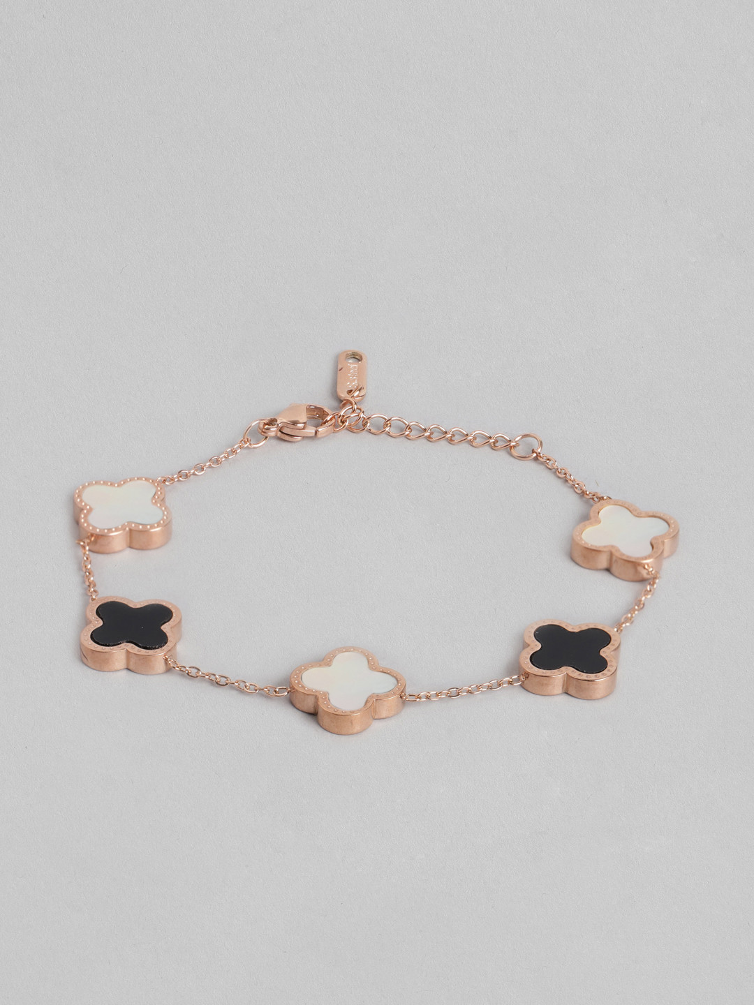 

Blueberry Women Black & Off-White Rose Gold-Plated Bracelet