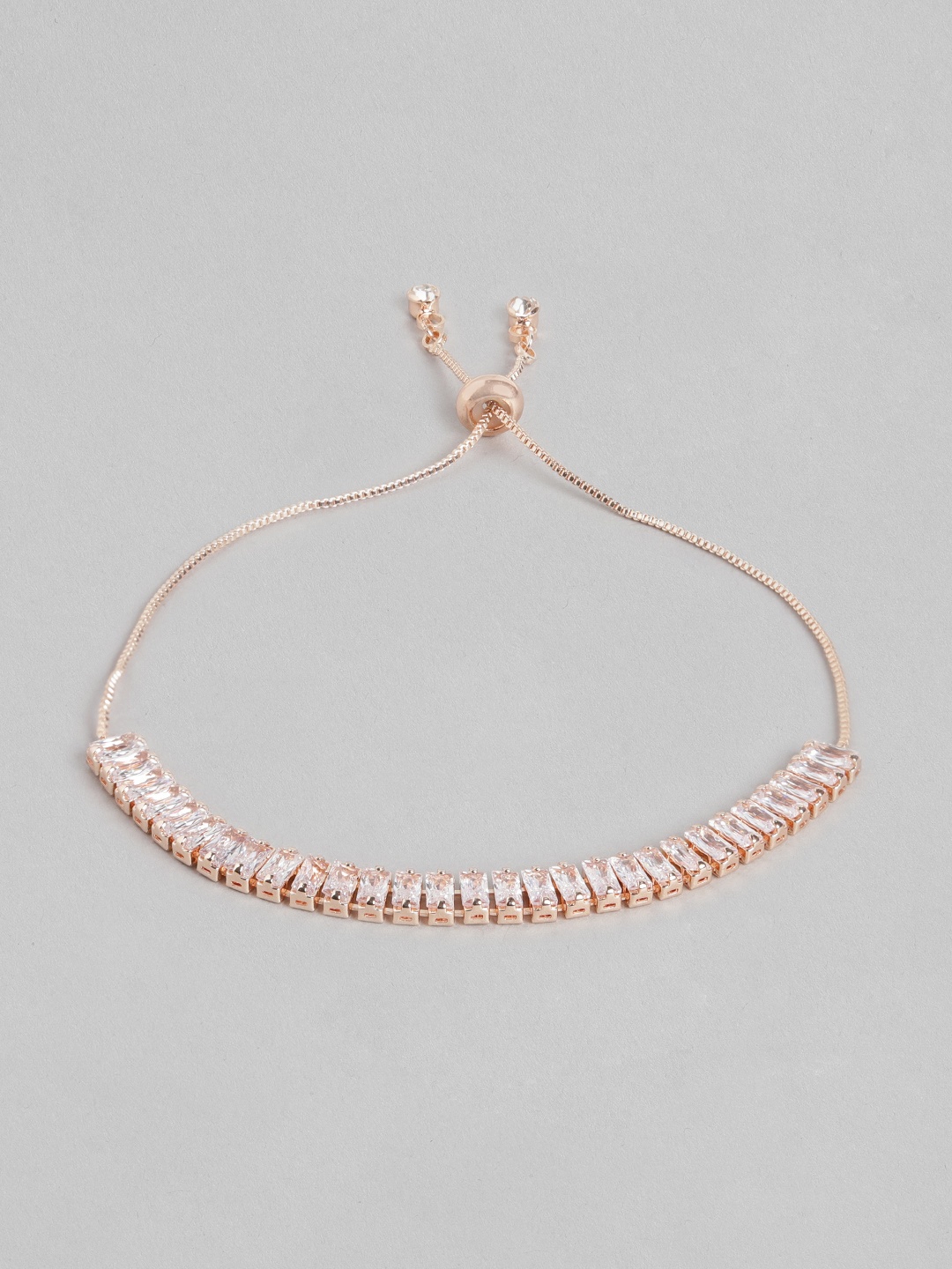 

Blueberry Women Rose Gold-Plated Stone-Studded Bracelet