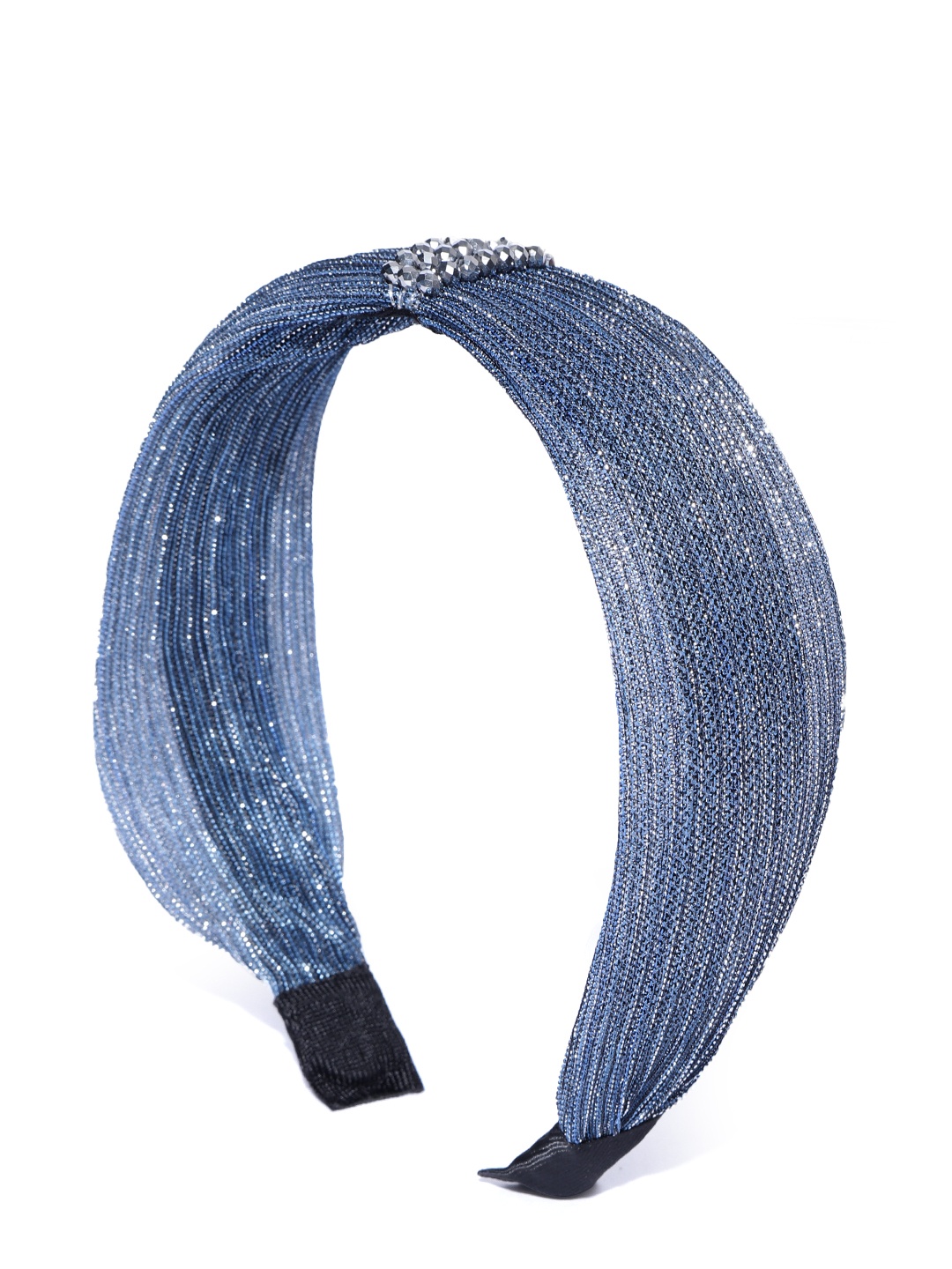 

Blueberry Women Blue Shimmer Net Hairband with Beaded Detail