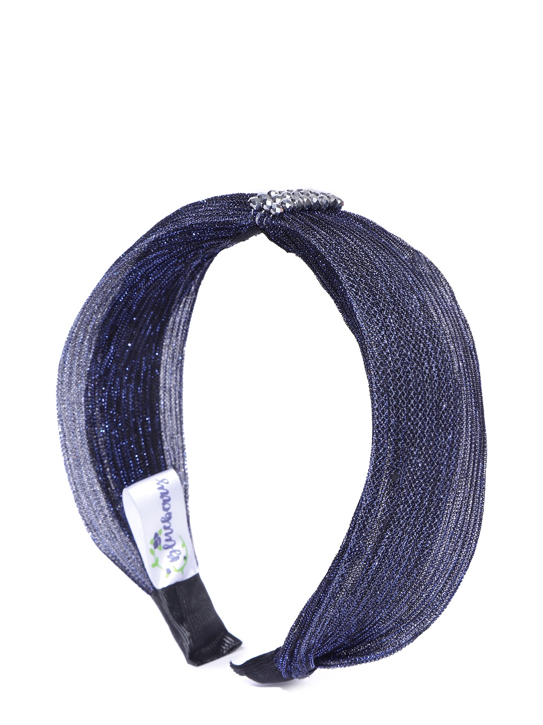 

Blueberry Women Navy Blue Shimmer Net Hairband with Beaded Detail