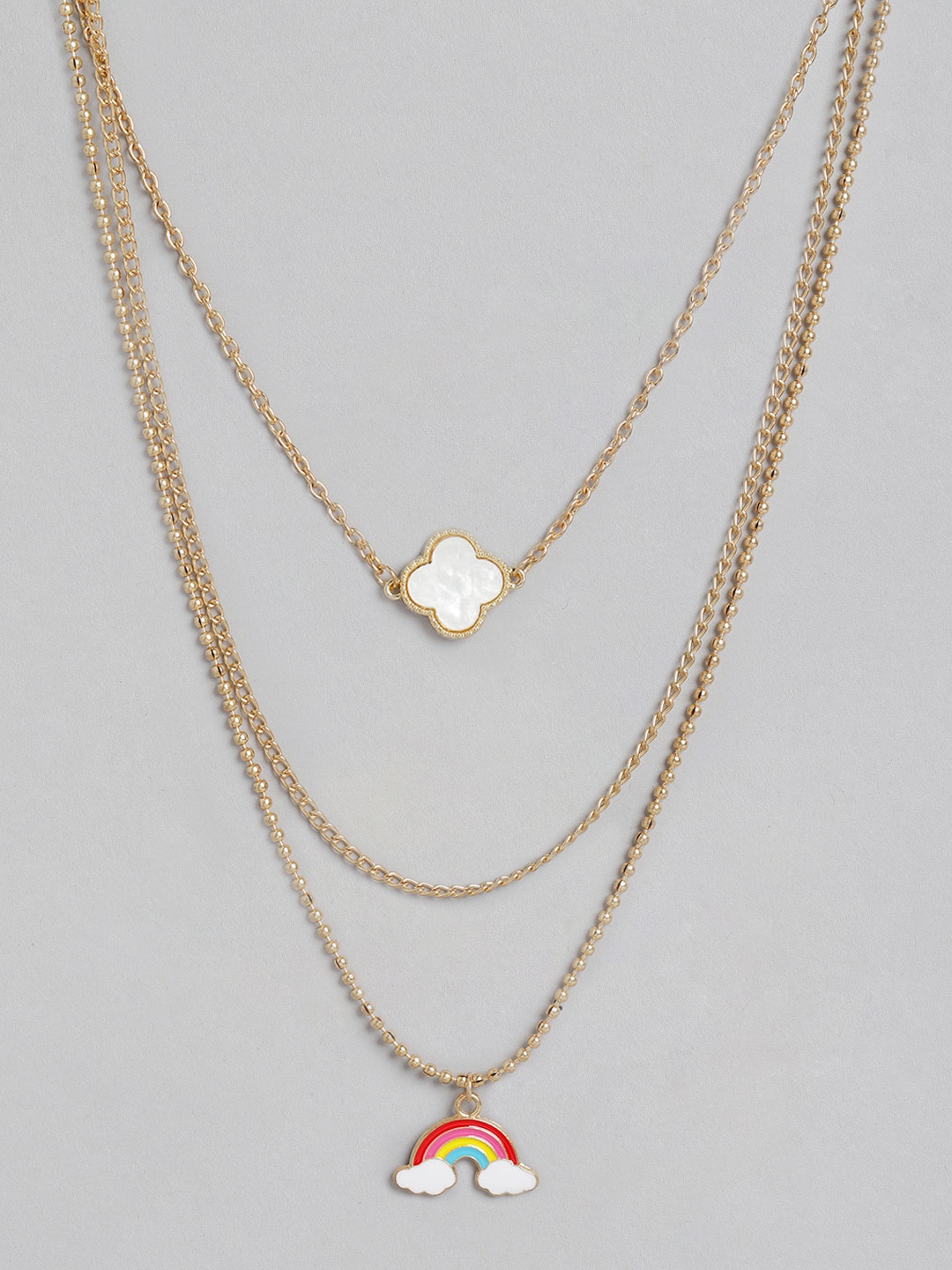 

Blueberry White Gold-Plated Rainbow Layered Necklace