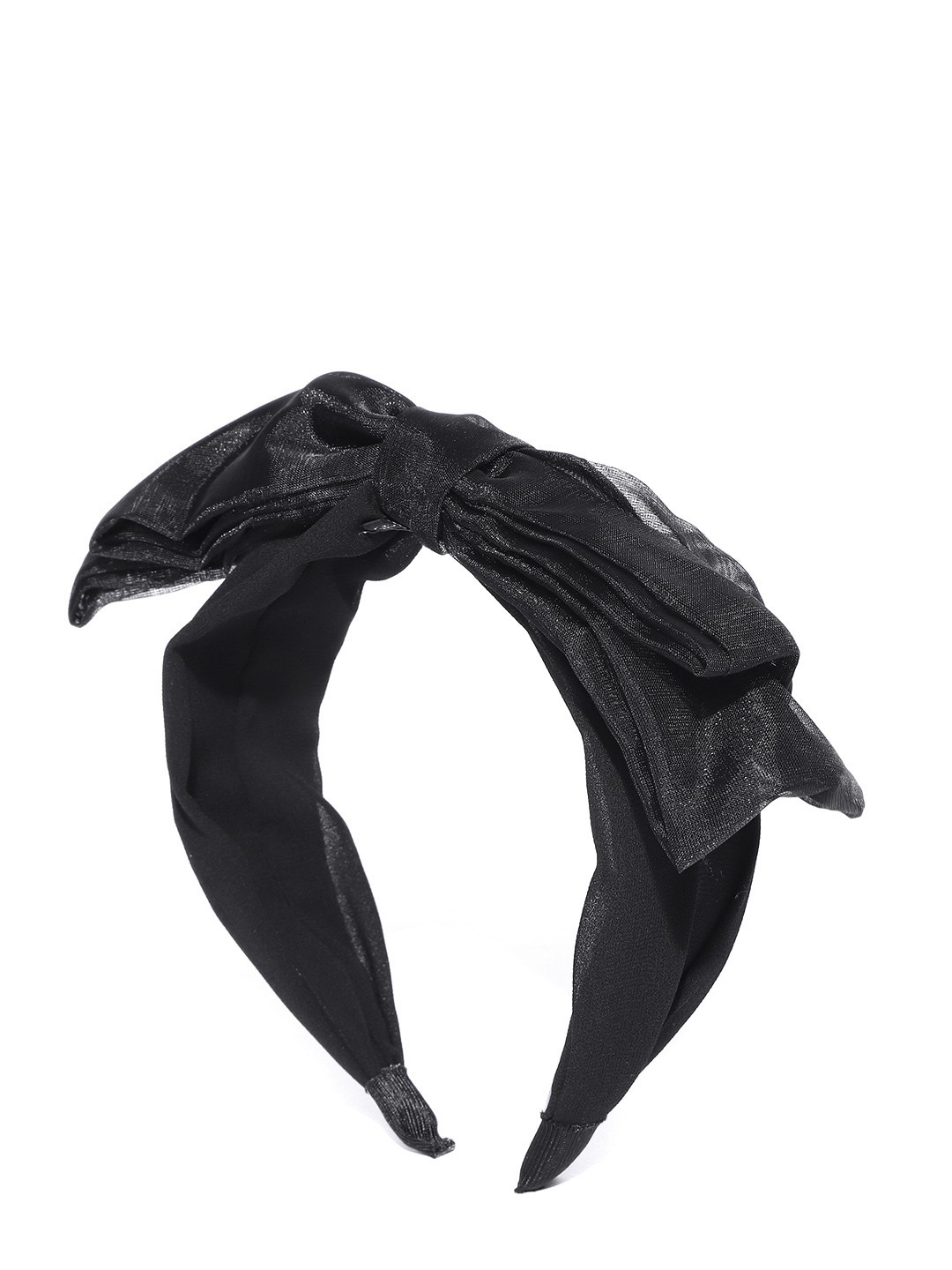 

Blueberry Women Black Handcrafted Hairband with Net Bow Detail
